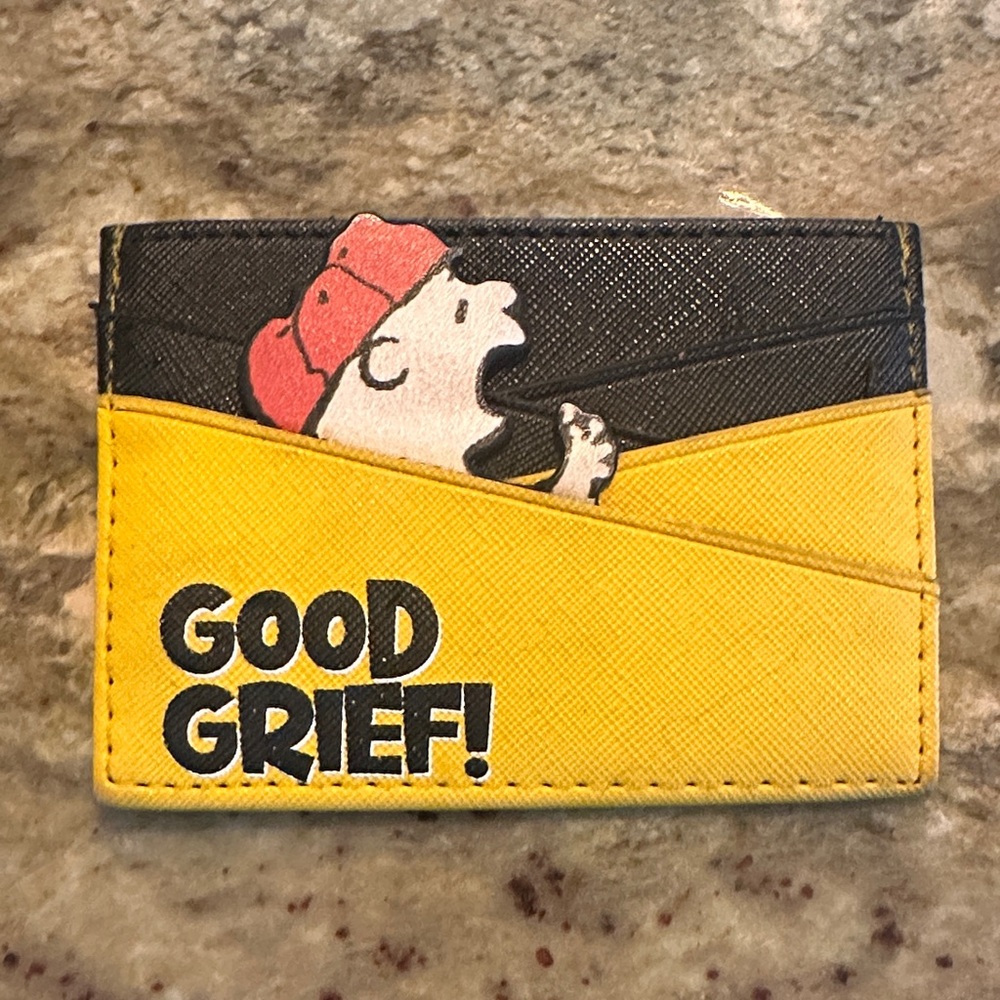 Peanuts Yellow and Black Zigzag Card Holder